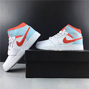 Air Jordan 1 Mid White Topaz Mist (GS) 555112-104 - 4