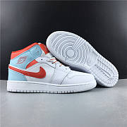 Air Jordan 1 Mid White Topaz Mist (GS) 555112-104 - 3