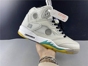 OFF-WHITE x Air Jordan 5 Grey/Green-White CT8480-105