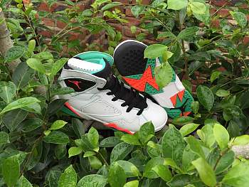 Air Jordan 7 White Black Green Pink Shoes