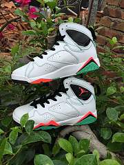 Air Jordan 7 White Black Green Pink Shoes - 5