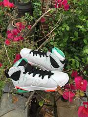 Air Jordan 7 White Black Green Pink Shoes - 4