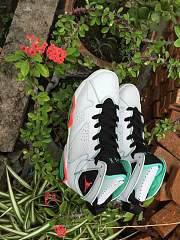 Air Jordan 7 White Black Green Pink Shoes - 2