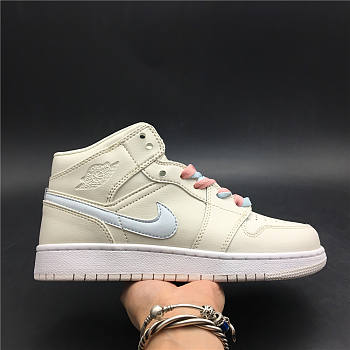 Air Jordan 1 Mid Multi-Color Swoosh Phantom (GS) 555112-035
