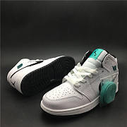 Air Jordan 1 Retro Mid White Black Hyper Jade (GS) 554725-122 - 5