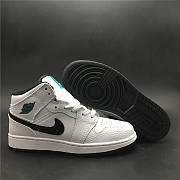 Air Jordan 1 Retro Mid White Black Hyper Jade (GS) 554725-122 - 4
