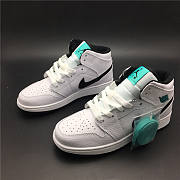 Air Jordan 1 Retro Mid White Black Hyper Jade (GS) 554725-122 - 3