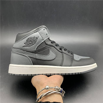 Air Jordan 1 Retro Mid Black Dark Grey 554724-041 