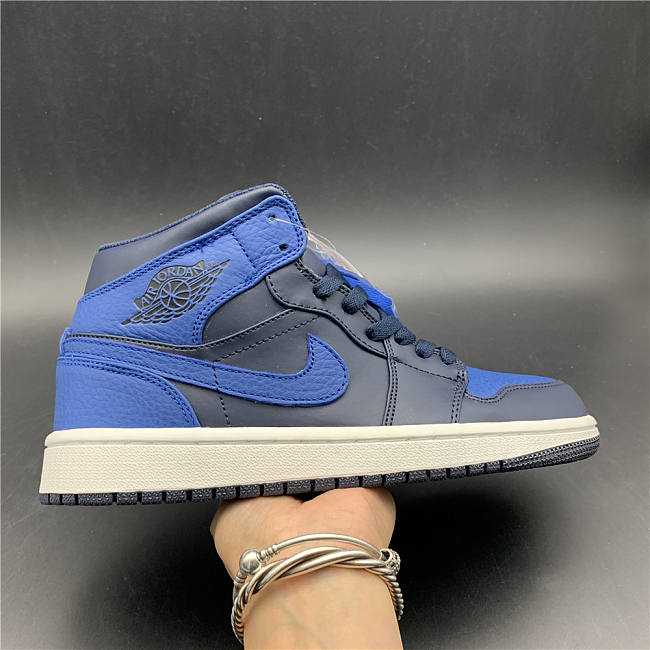 Air Jordan 1 Mid Obsidian Game Royal 554724-412  - 1