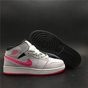 Air Jordan 1 Mid White Black Hyper Pink (GS) 555112-106 - 3