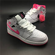 Air Jordan 1 Mid White Black Hyper Pink (GS) 555112-106 - 4