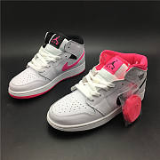 Air Jordan 1 Mid White Black Hyper Pink (GS) 555112-106 - 5