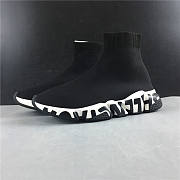 Balenciaga Speed Graffiti Trainers Black White - 2
