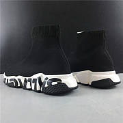 Balenciaga Speed Graffiti Trainers Black White - 6