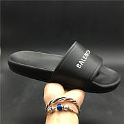 Balenciaga Logo Leather Slip-on Sandal Black  - 1