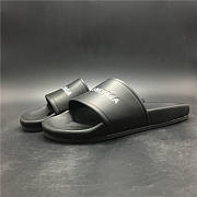 Balenciaga Logo Leather Slip-on Sandal Black  - 4