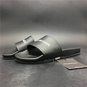 Balenciaga Logo Leather Slip-on Sandal Black  - 3