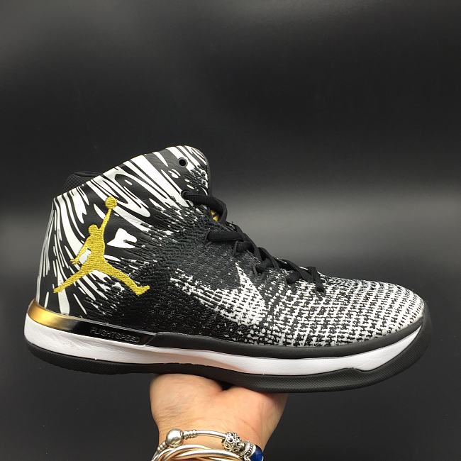 Air Jordan 31 “BHM” Black White-Gold  905847-110 - 1