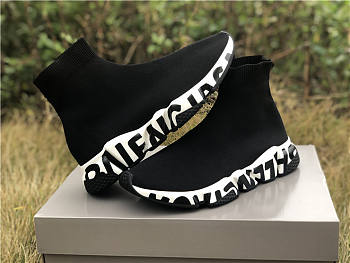 Balenciaga Speed Graffiti Trainers Black White