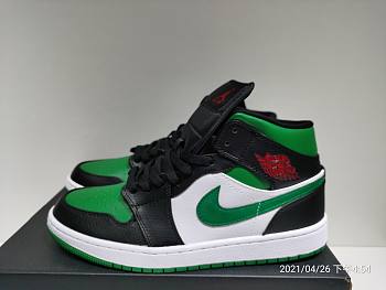 Air Jordan 1 Mid Green Toe 554724-067