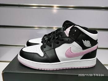 Air Jordan 1 Mid White Black Light Arctic Pink 555112-103