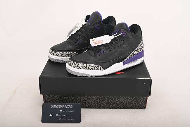 Air Jordan 3 Retro Black Court Purple CT8532-050 - 1