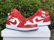 Air Jordan 1 Mid Red Patent White Blue Shoes DC7294-600 - 3
