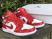Air Jordan 1 Mid Red Patent White Blue Shoes DC7294-600 - 4
