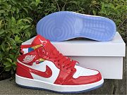 Air Jordan 1 Mid Red Patent White Blue Shoes DC7294-600 - 5