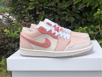 Air Jordan 1 Low White Pink Grey Shoes DM5443-666