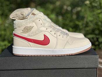 Air Jordan 1 Mid Fleece Pearl White (GS) - DO2207-264