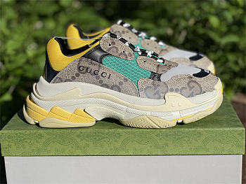 Gucci x Balenciaga The Hacker Project Triple S Beige Green Yellow 681067UMO20 976