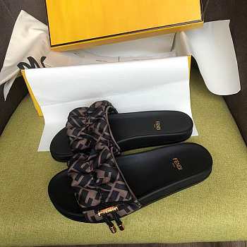 Fendi VERTIGO Brown satin slides - 8X8142AE7SF0R7V