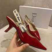 Dior J'Adior Slingback Pumps In Red Patent Leathe - 6