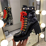 GUCCI Faux Pearl-embellished Leather Ankle Boots - 4
