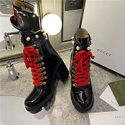 GUCCI Faux Pearl-embellished Leather Ankle Boots - 3