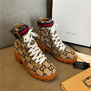 Gucci Beige Wool GG Ankle Boots - 5