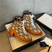 Gucci Beige Wool GG Ankle Boots - 3