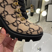 Gucci Beige Wool GG Ankle Boots Black - 4