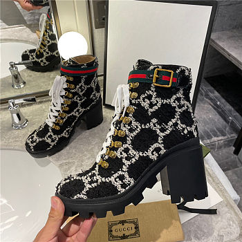 Gucci Wool GG Ankle Boots Black