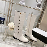GUCCI Calfskin Buttons Lifford Knee High Boots White  - 3