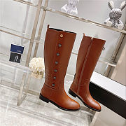 GUCCI Calfskin Buttons Lifford Knee High Boots Brown  - 5