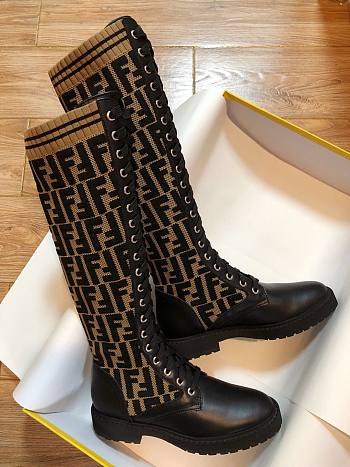 ROCKOKO Black leather ankle boots with stretch fabric 8W6789A3GXF0PMMM