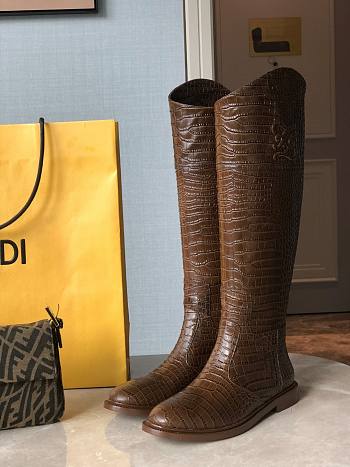 KARLIGRAPHY Brown leather boots 8W8173AGDWF08TP