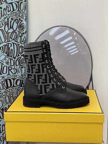 ROCKOKO Black leather short biker boots with stretch fabric 8T6780A8C7F1D0I