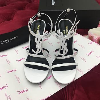 Saint Laurent Cassandra logo plaque 110mm sandals - White 5358150NPVV