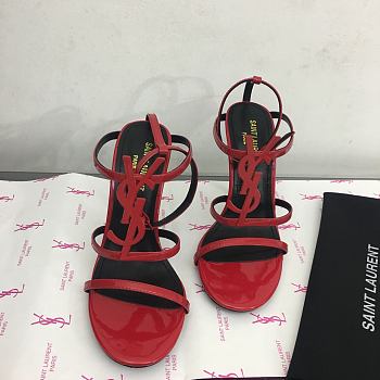 Saint Laurent Cassandra logo plaque 110mm sandals - Red