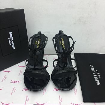 Saint Laurent Cassandra logo plaque 110mm sandals - Black