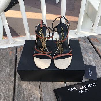Saint Laurent Cassandra logo plaque 110mm sandals - Colour 5358150NPVV