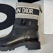 D-MAJOR ANKLE BOOT Black and White Technical Fabric and Black Calfskin KCI676SCN_S52X - 5